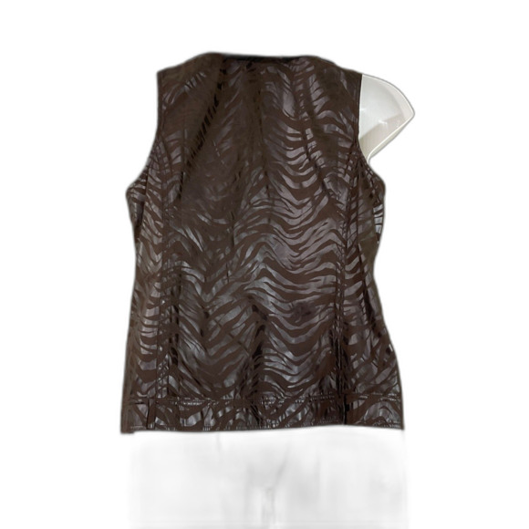 Zenergy Chicos Animal Print Moto Vest women’s Sz. 2 (US L ) Brown - Picture 3 of 8